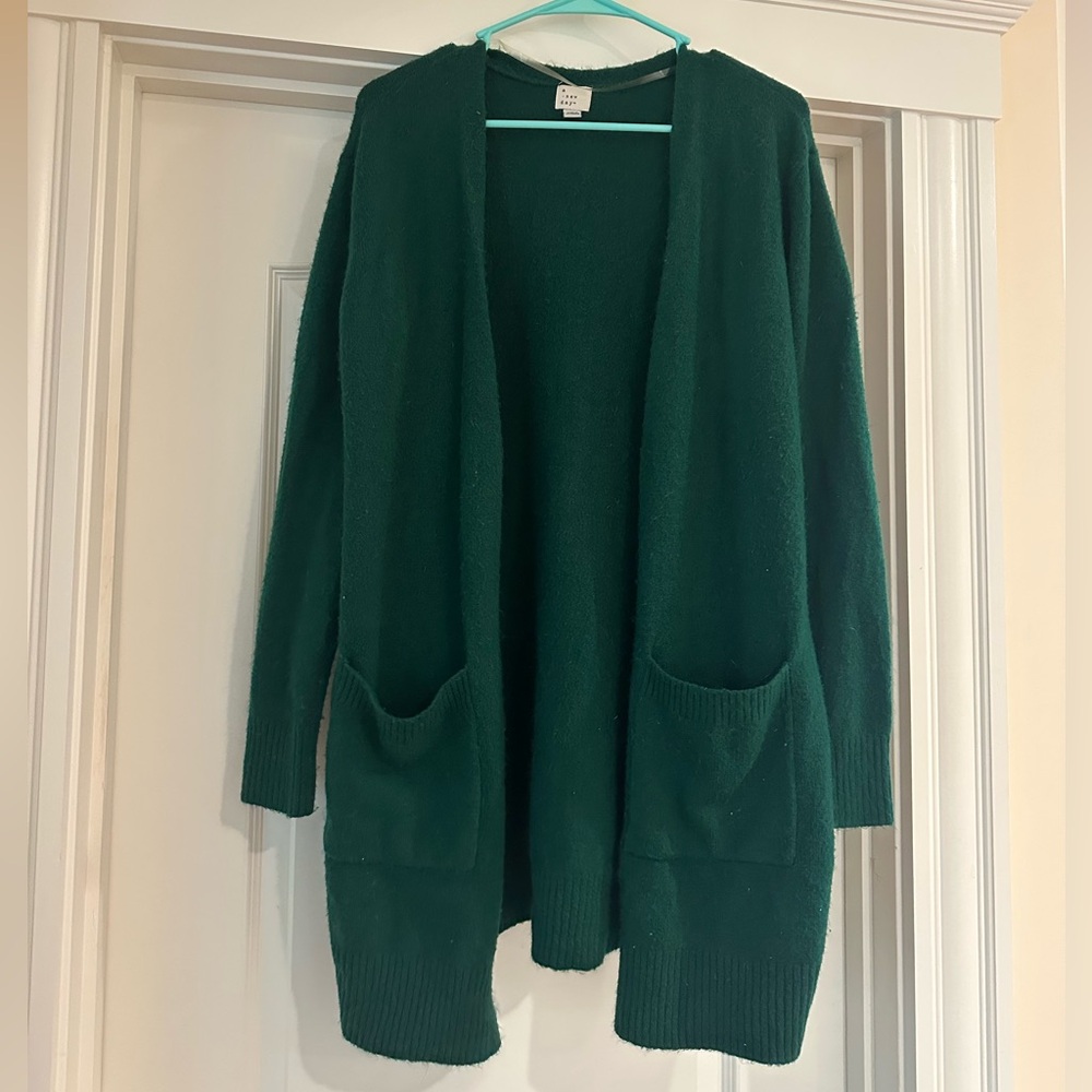 Emerald Green Open Front Cardigan